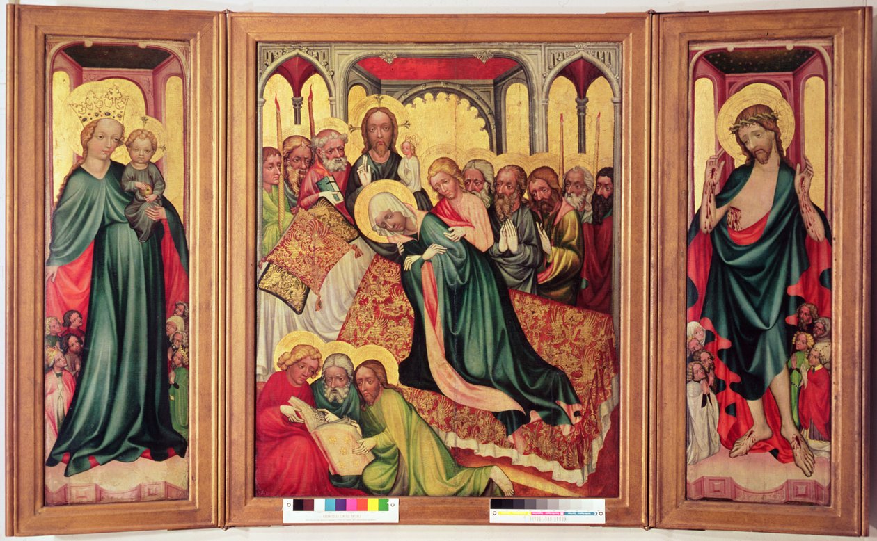 Roudnice Triptych, c.1400-10 (पैनल पर तापमान) (विस्तार के लिए 404565 देखें) द्वारा चेक स्कूल