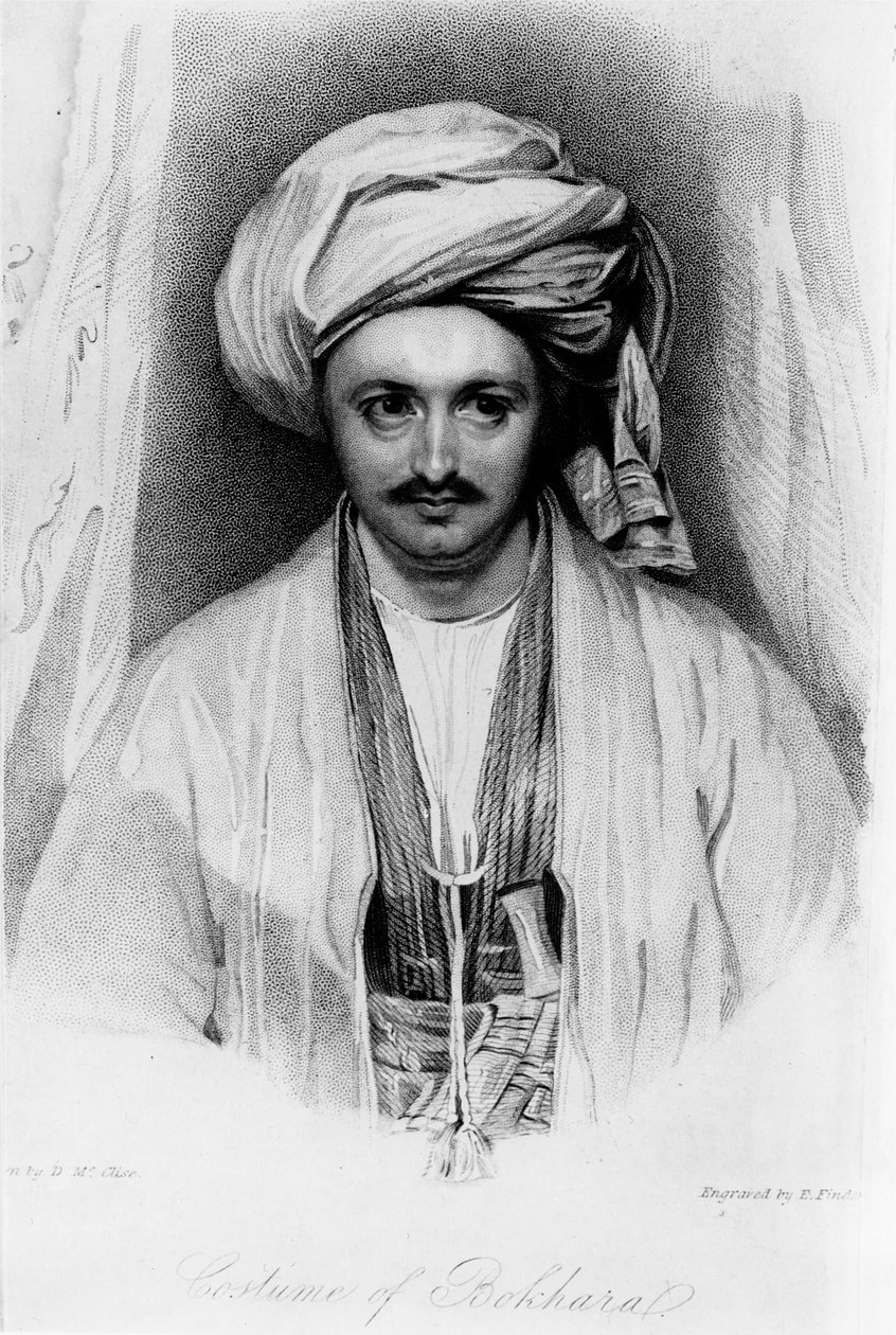 सर अलेक्जेंडर बर्न्स (1805-41) के पोर्ट्रेट को E.Findes द्वारा उकेरा गया द्वारा D मैकक्लिज़
