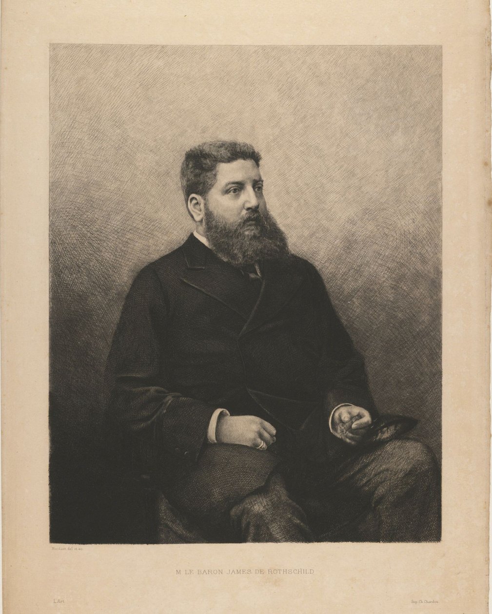 जेम्स-एडौर्ड डी रोथ्सचाइल्ड का पोर्ट्रेट 1844-1881, 1870 द्वारा डेनियल चार्ल्स मैरी मोर्डेंट