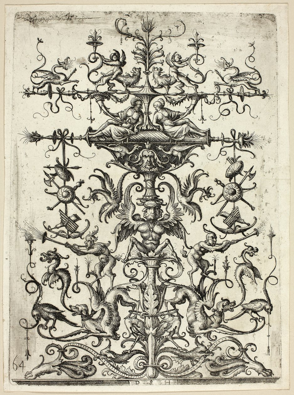 1526-30, अरबियों के साथ आभूषण, 1684 मुद्रित द्वारा डेनियल होफ़र