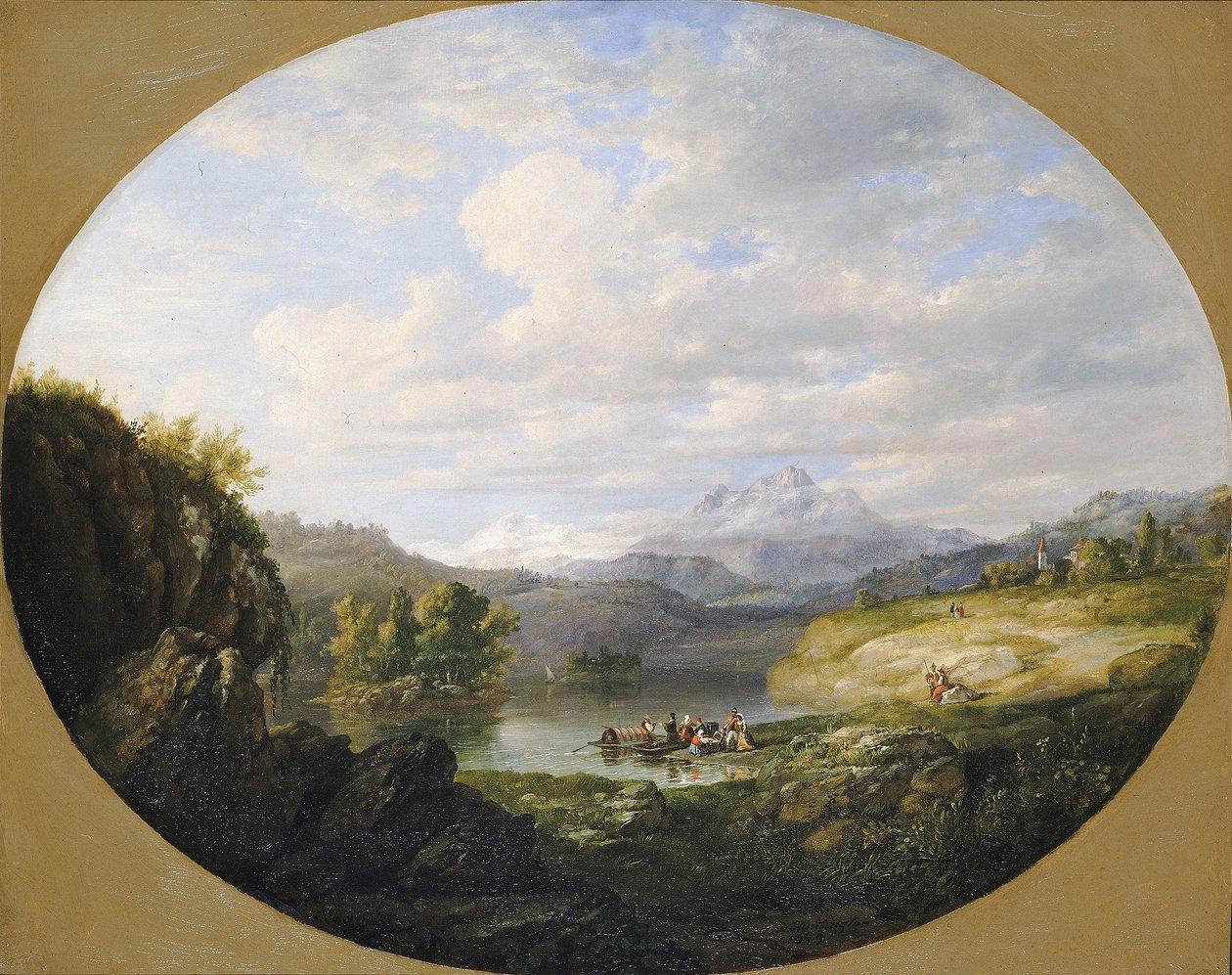 एक स्विस झील, 1849। द्वारा डैनियल हंटिंगटन