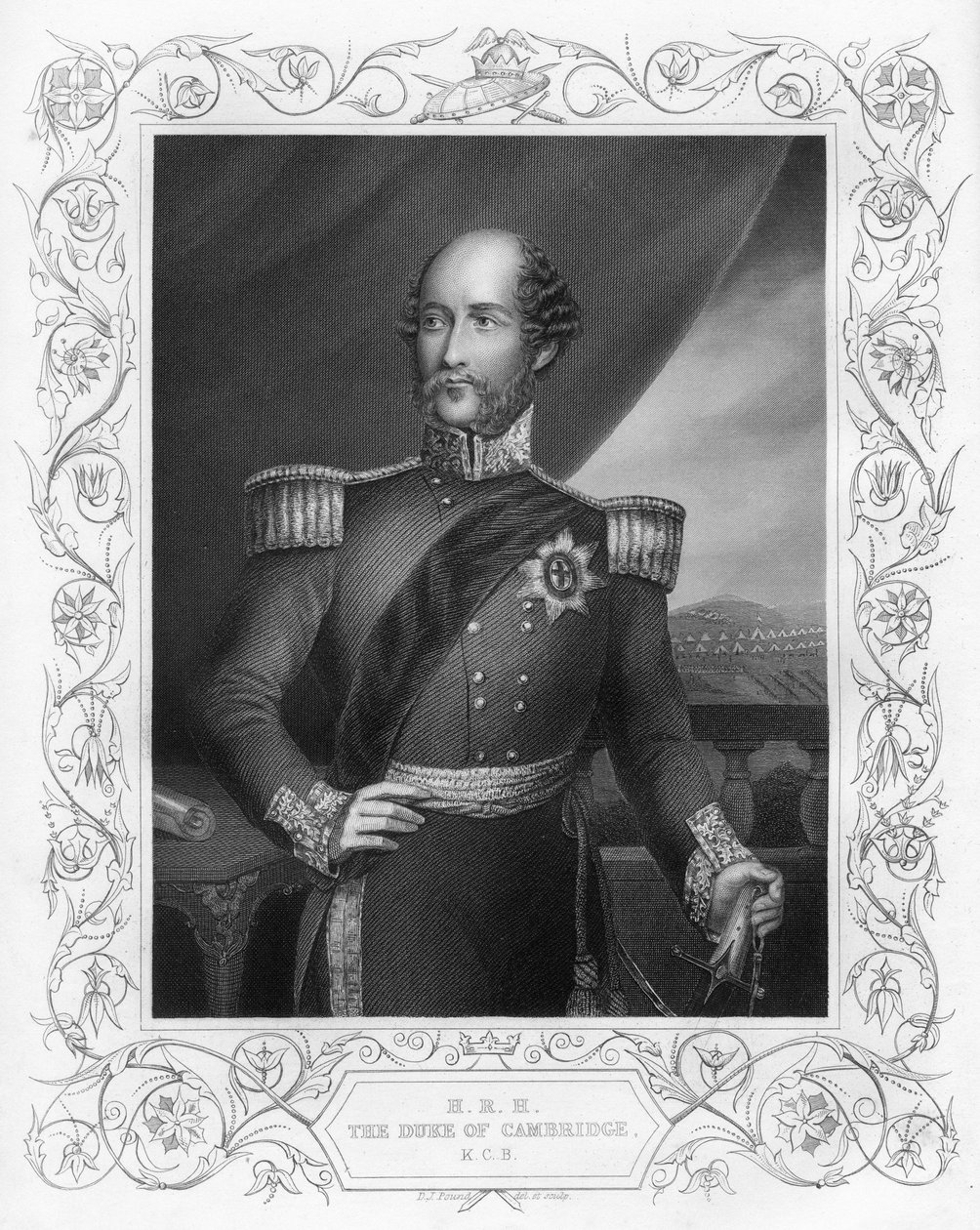 प्रिंस जॉर्ज 1819-1904, ड्यूक ऑफ कैम्ब्रिज, 1857। द्वारा डैनियल जॉन पाउंड