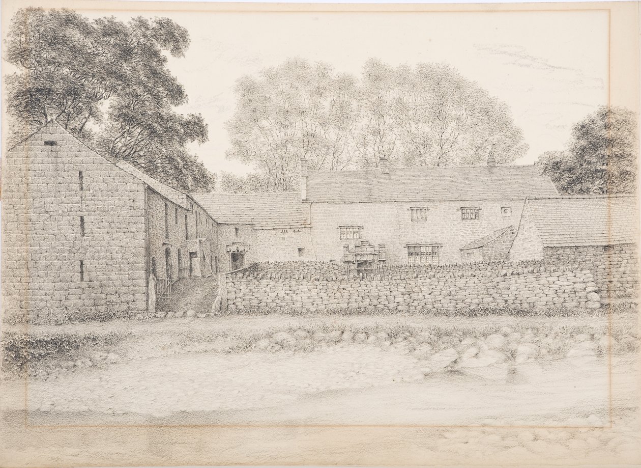 मर्टन हॉल, Appleby, c.1916 (कार्ड पर चारकोल und पेंसिल) द्वारा डैनियल ओलिवर