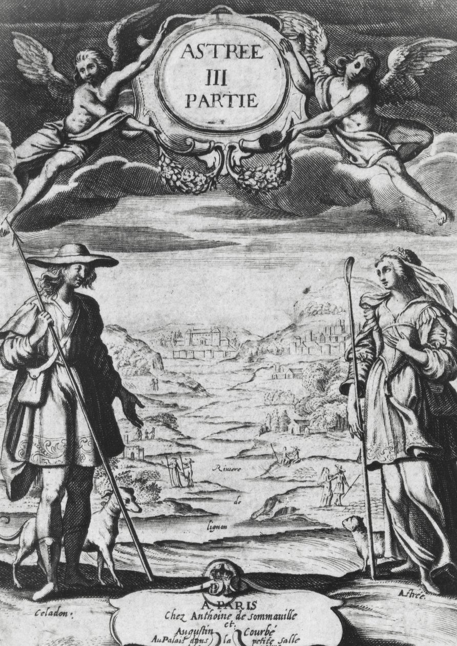 एस्ट्री और सेलाडन, ऑनरे डी&39;फ्रफे (1557-1625) द्वारा &39;एस्ट्री&39; का चित्रण द्वारा डैनियल रबेल