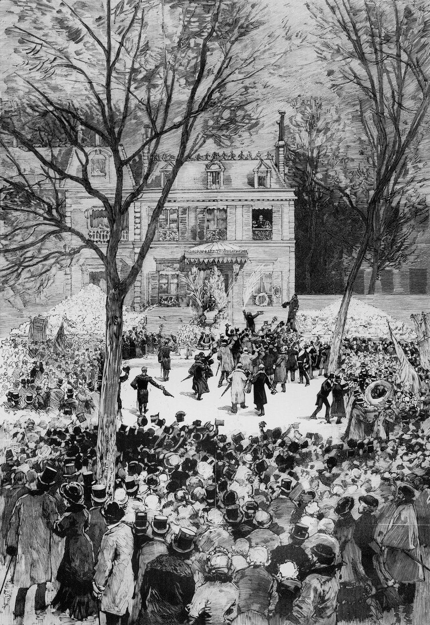 विक्टर ह्यूगो (1802-85) के जन्म की 80 वीं वर्षगांठ का उत्सव &39;ले मोंडे इलस्ट्रे&39;, 27 जुलाई 1881 (जाइलोग्राफ) से द्वारा डैनियल Urrabieta Vierge