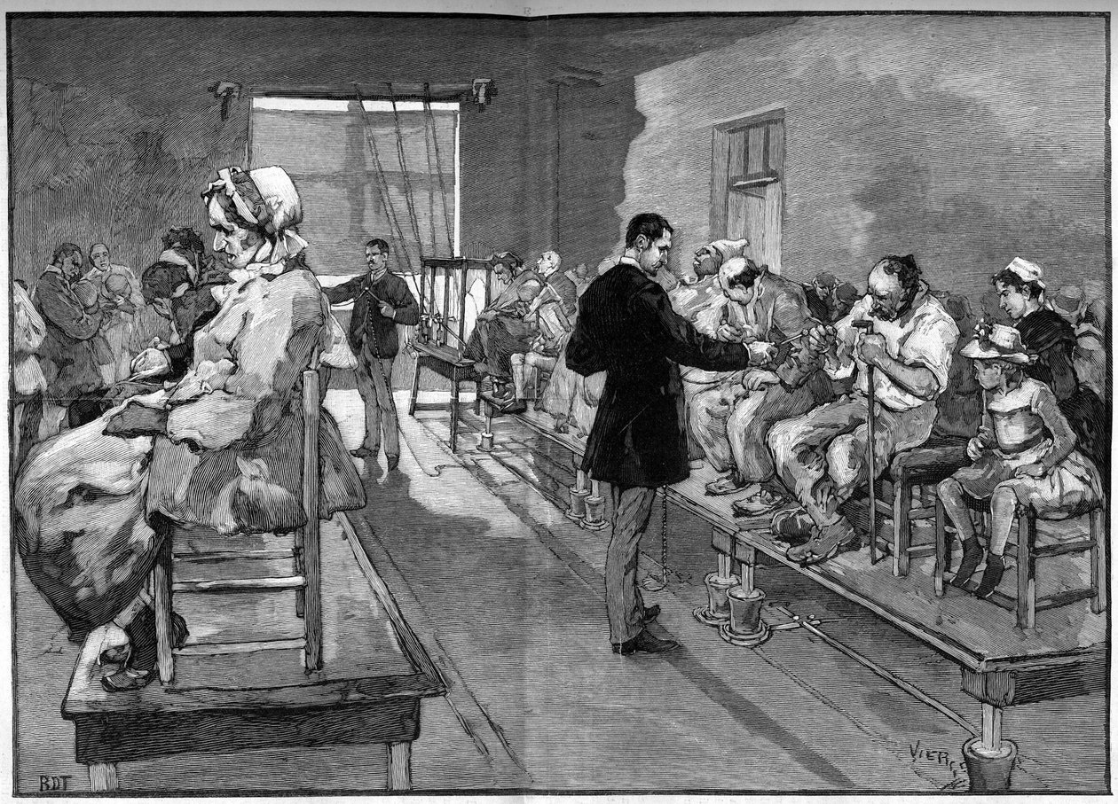 सालपेट्री के इलेक्ट्रोथेरेपी, यहां 1887 में बिजली के स्नान और स्थानीयकृत विद्युतीकरण द्वारा डैनियल Urrabieta Vierge
