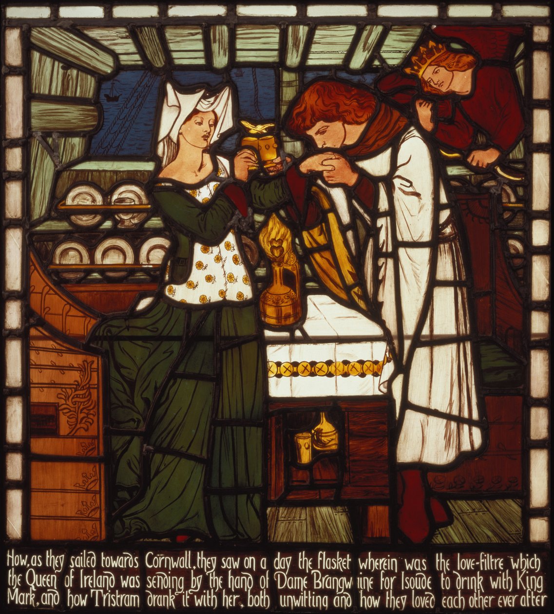 द लव पोशन, इसोल्ड फेयर एंड किंग मार्क ऑफ कॉर्नवाल के लिए बनाई गई थी, लेकिन ट्रिस्टन और इसोल्ड फेयर ने &39;द स्टोरी ऑफ ट्रिस्टन एंड इसोल्ड&39; से नशे में, विलियम मॉरिस und Co. द्वारा डांटे गेब्रियल चार्ल्स रोसेटी