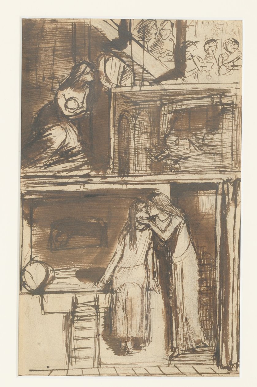 फेयर एनी - एक गाथागीत का चित्रण, c.1854 (कागज पर स्याही) द्वारा डांटे गेब्रियल चार्ल्स रोसेटी