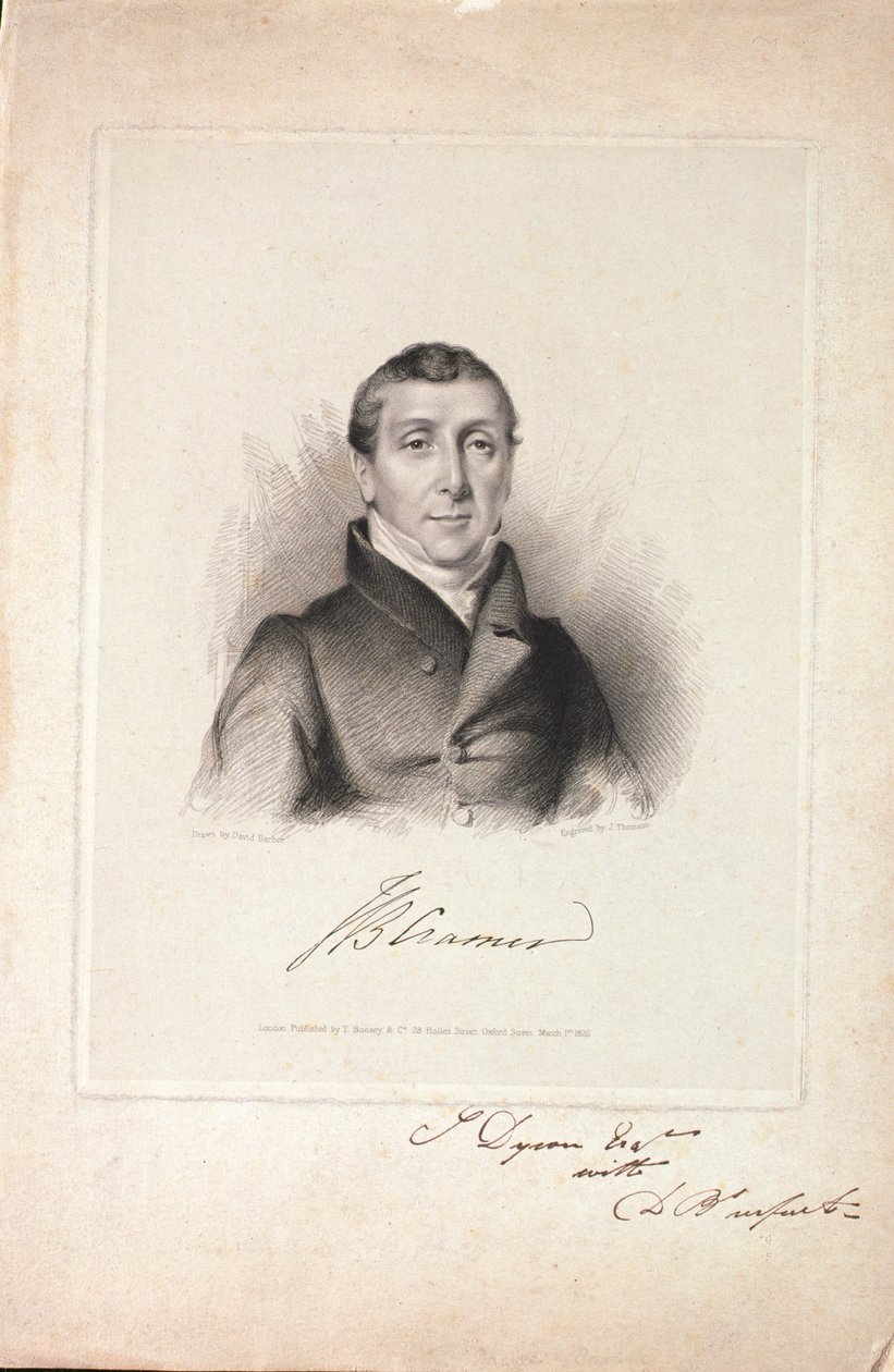 जोहान बैपटिस्ट क्रामर (1771-1858) जे। थॉमसन, 1826 द्वारा उत्कीर्ण द्वारा डेविड नाई