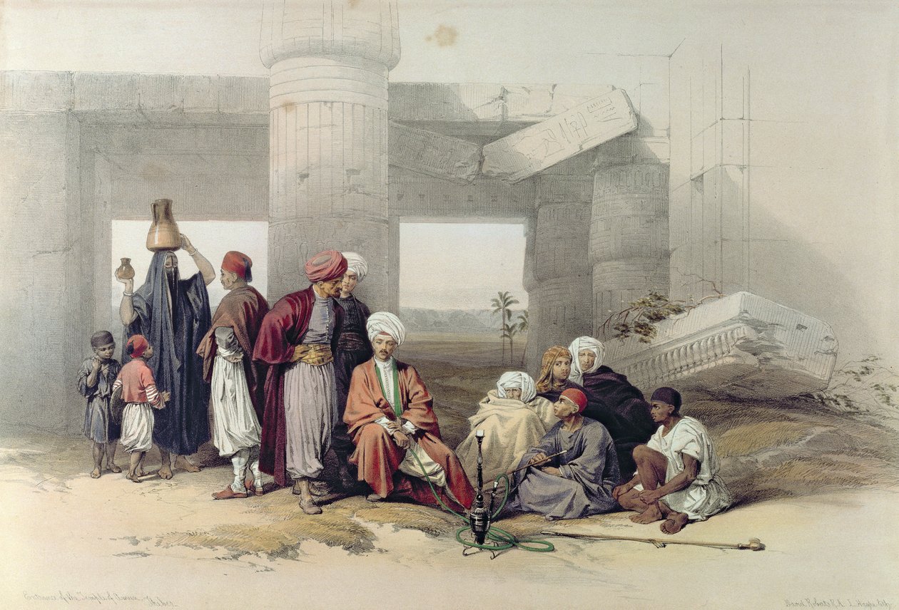 मिस्र और नूबिया, Vol.1 से, Goorha, Ambes में Amus II के मंदिर का प्रवेश द्वारा डेविड रॉबर्ट्स