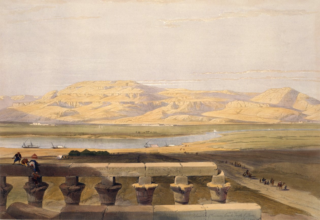 मिस्र और नूबिया, Vol.1 से लक्सर के मंदिर से पहाड़ों की लीबिया श्रृंखला द्वारा डेविड रॉबर्ट्स