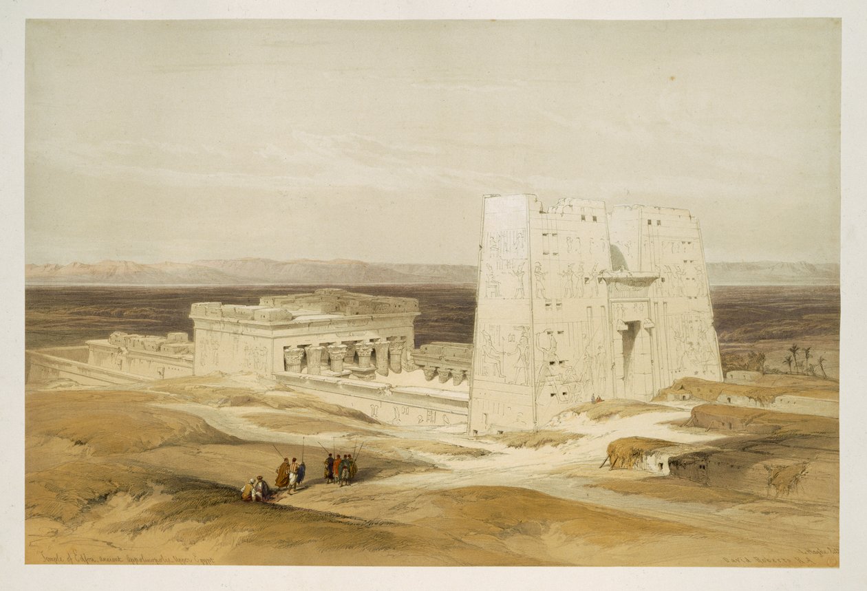 एडफू का मंदिर, प्राचीन एपोलिनोपोलिस, ऊपरी मिस्र, मिस्र और नूबिया से, Vol.1 द्वारा डेविड रॉबर्ट्स