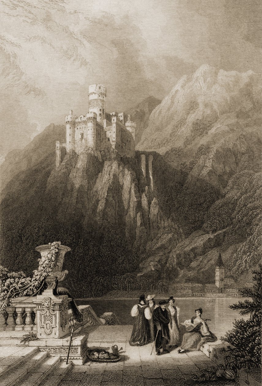 Thurnburg Castle, JT Willmore द्वारा उत्कीर्ण, &39;द पिलग्रिम्स ऑफ़ राइन&39; का चित्रण 1840 प्रकाशित द्वारा डेविड रॉबर्ट्स