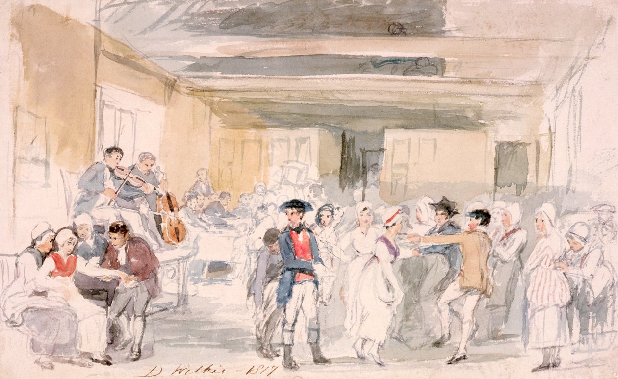 1817 में &39;पेनी वेडिंग&39; के लिए अध्ययन द्वारा डेविड विल्की