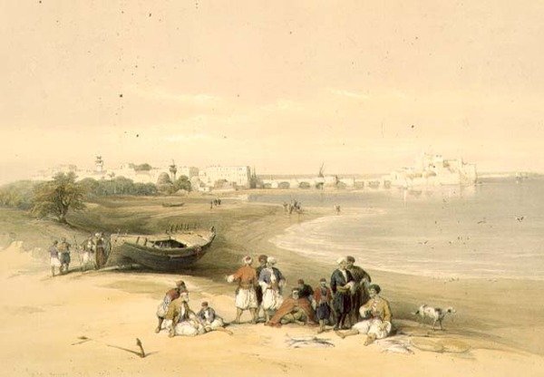 सारदा, प्राचीन सिडोन, 28 अप्रैल 1839, लुई हाघे (1806-85) पब द्वारा उकेरी गई 'द होली लैंड' के खंड II से प्लेट 73। 1843 (लिथो) द्वारा डेविड (बाद में) रॉबर्ट्स