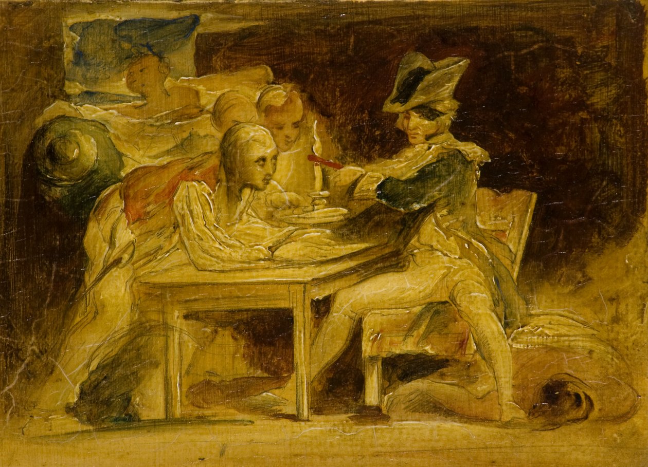 नेल्सन सीलिंग डिस्पैचेज ऑफ कोपेनहेगन, c.1835 (पैनल पर तेल) द्वारा डेविड (प्रेट्र) विल्की