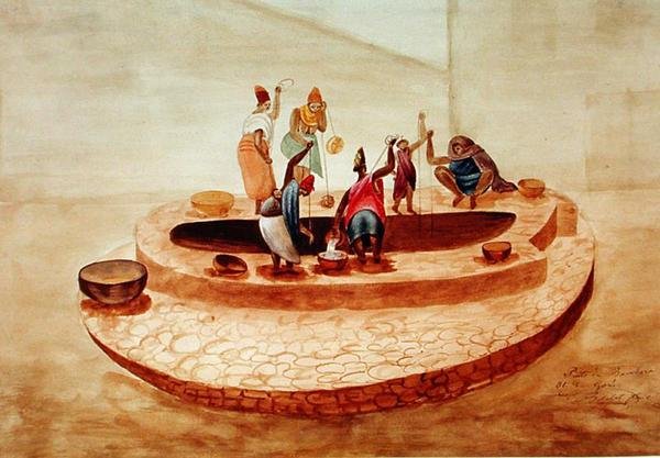 गोरी द्वीप के बम्बारा कुएँ में अश्वेत महिलाएँ, जोआला की अपनी यात्रा के बोयलेट के रिकॉर्ड से द्वारा डेविड बोइलत