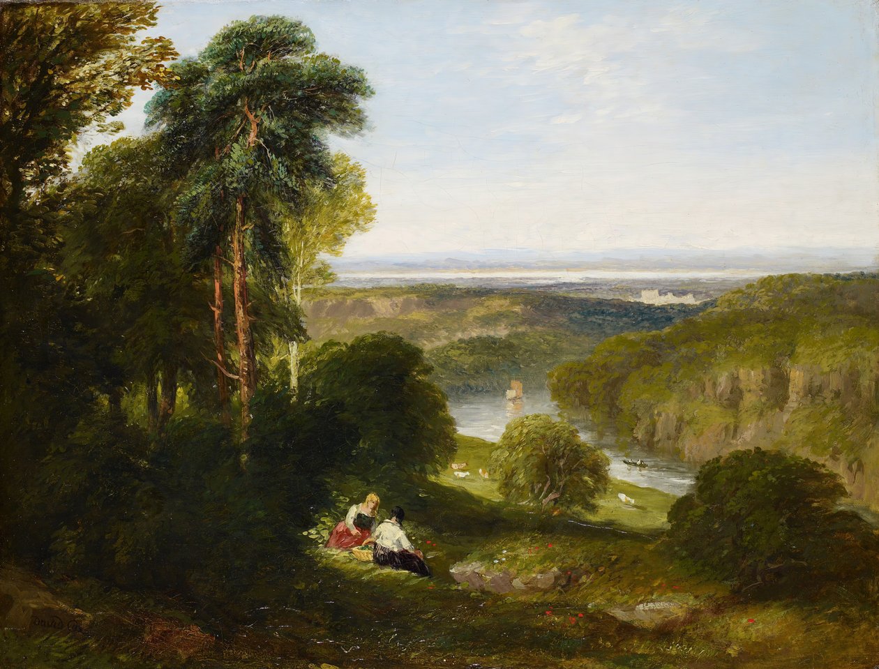 द विंडक्लिफ, रिवर वाई, 1842। द्वारा डेविड कॉक्स बड़े