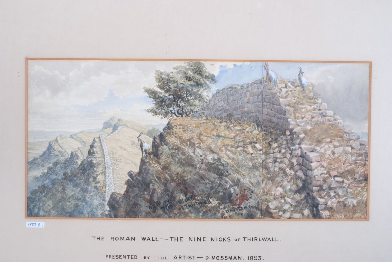 द रोमन वॉल - द नाइन निक्स ऑफ थिरवाल, 1880-89 (कागज़ पर wc) द्वारा डेविड मोसमैन
