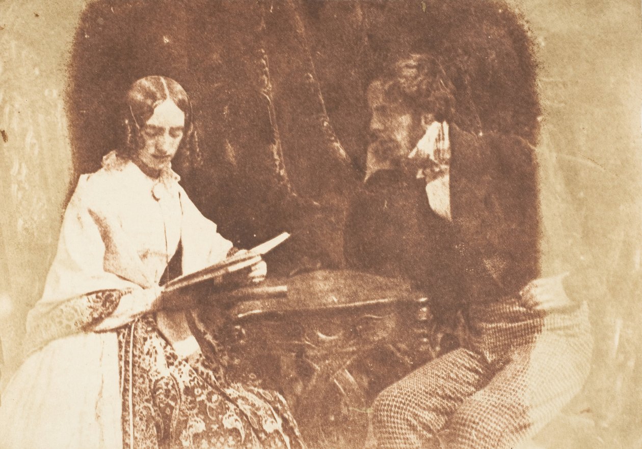 कपल सीटेड, वुमन रीडिंग, 1843-47। निर्माता: डेविड ऑक्टेवियस हिल, रॉबर्ट एडमसन, हिल और एडमसन। द्वारा हिल और एडमसन