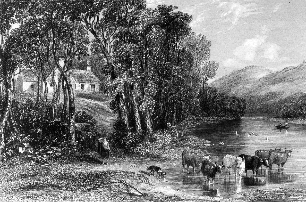 एलिसलैंड, जॉन विल्सन द्वारा &39;लैंड ऑफ बर्न्स&39; का चित्रण, 1840 में प्रकाशित हुआ द्वारा डेविड ऑक्टेवियस हिल