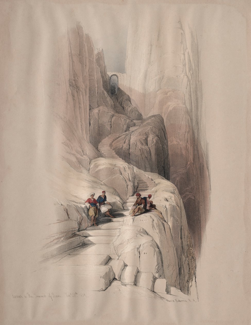 सिनाई के शिखर सम्मेलन के लिए, 1839। द्वारा डेविड रॉबर्ट्स