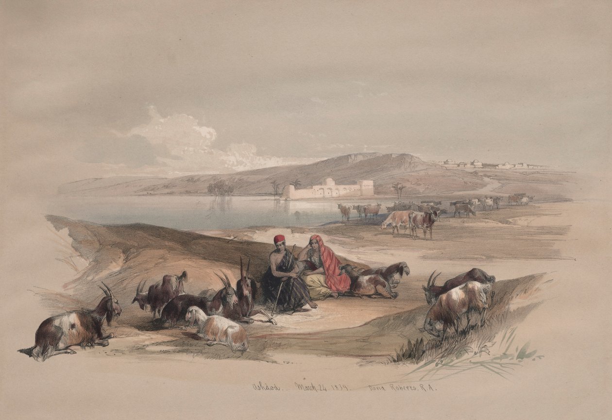 अशदोद, 1839। द्वारा डेविड रॉबर्ट्स