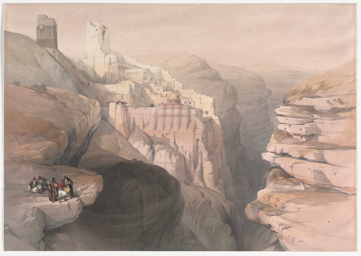 सेंट सबा, 1839 का कॉन्वेंट। द्वारा डेविड रॉबर्ट्स