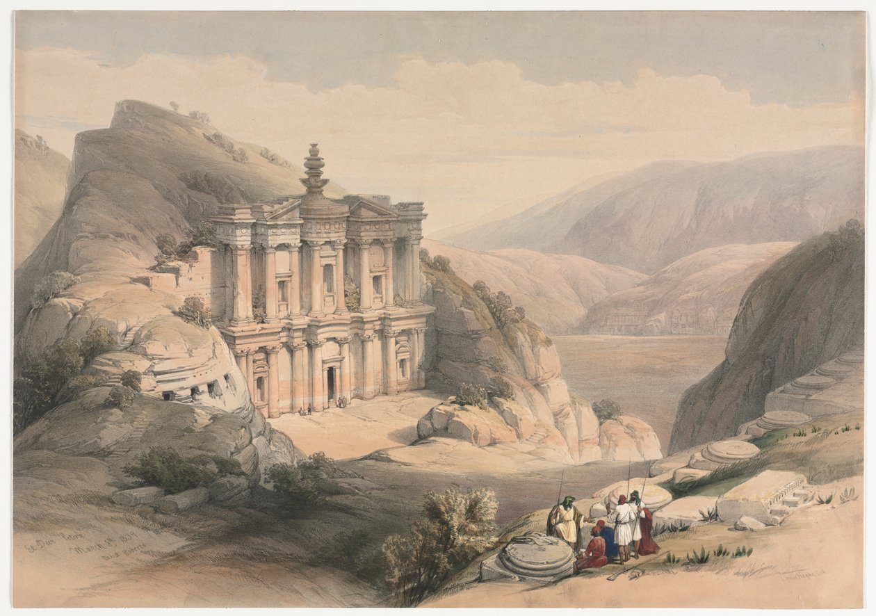 दिर पेट्रा, 1839। द्वारा डेविड रॉबर्ट्स