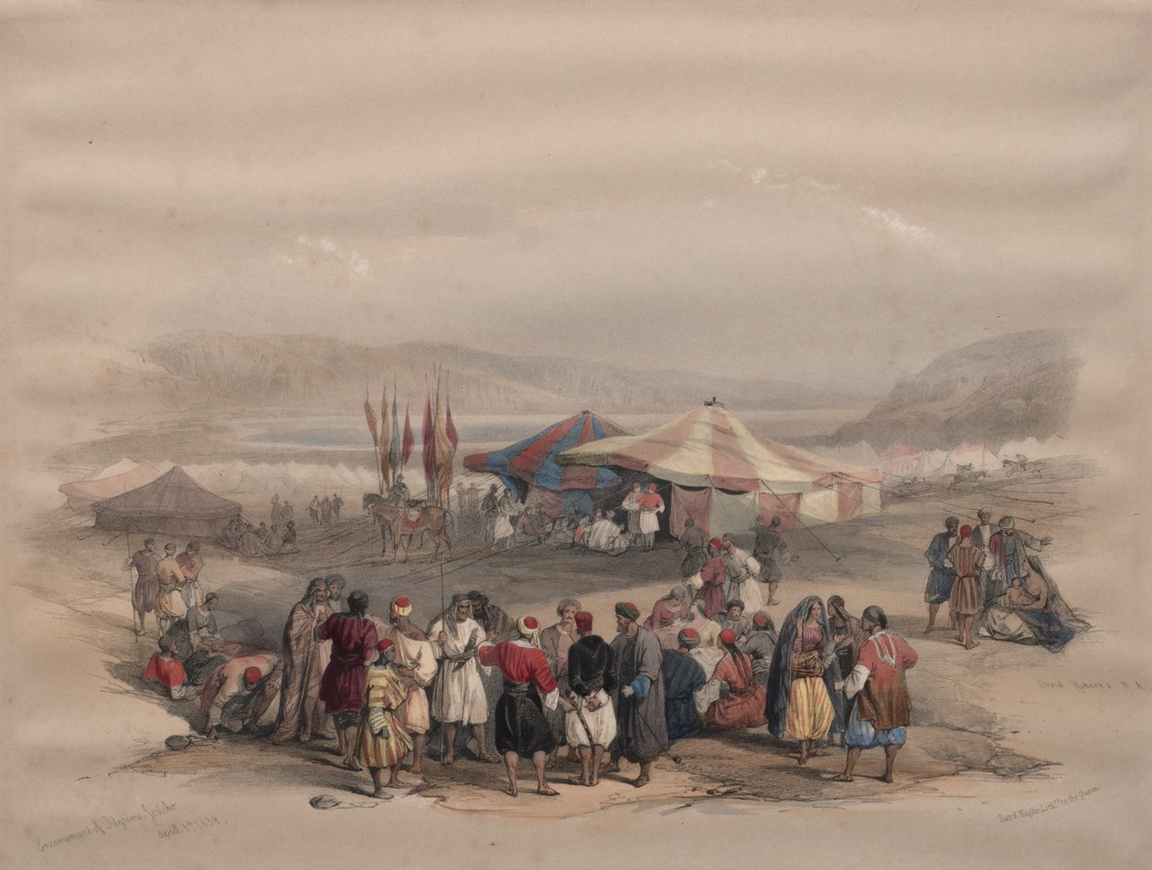 तीर्थयात्रियों का संग्रह, जेरिको, 1839। द्वारा डेविड रॉबर्ट्स