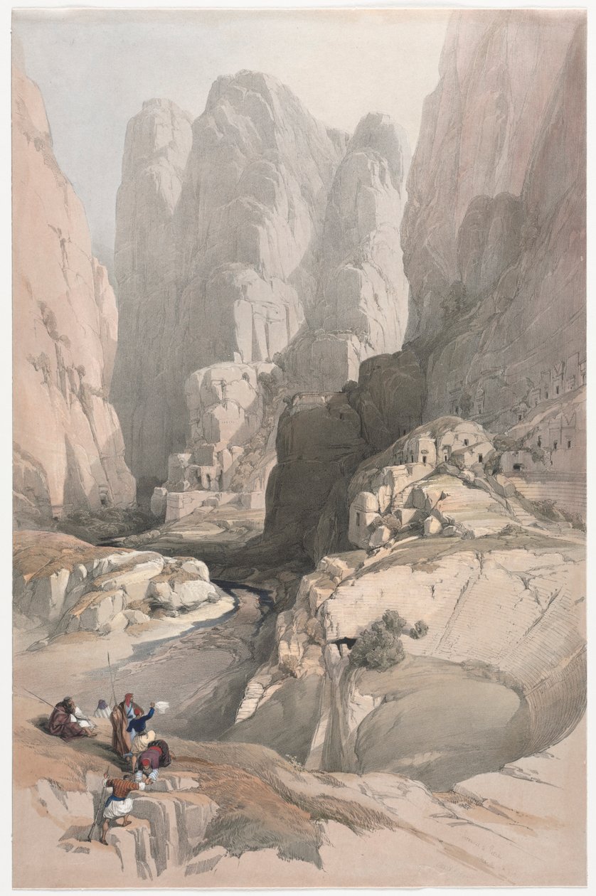 पेट्रा, थियेटर में प्रवेश, 1839। द्वारा डेविड रॉबर्ट्स