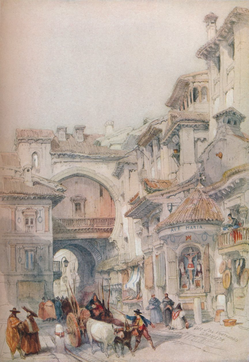 विवरम्बला, ग्रेनाडा का गेट, 1830, 1930। द्वारा डेविड रॉबर्ट्स