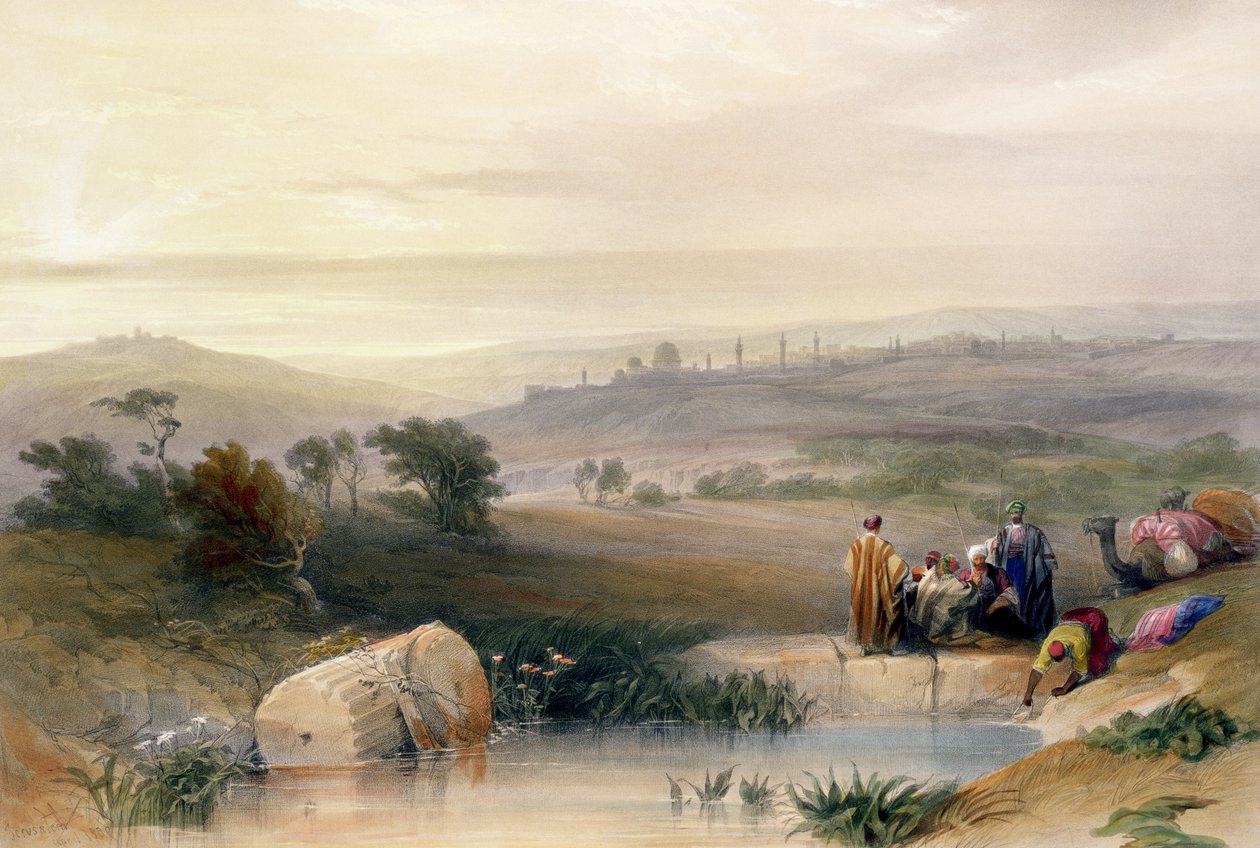जेरूसलम, अप्रैल 1839, लुइस हेघे (1806-85) पब द्वारा उत्कीर्ण &39;द होली लैंड&39; के खंड I से प्लेट 22। 1842 द्वारा डेविड रॉबर्ट्स