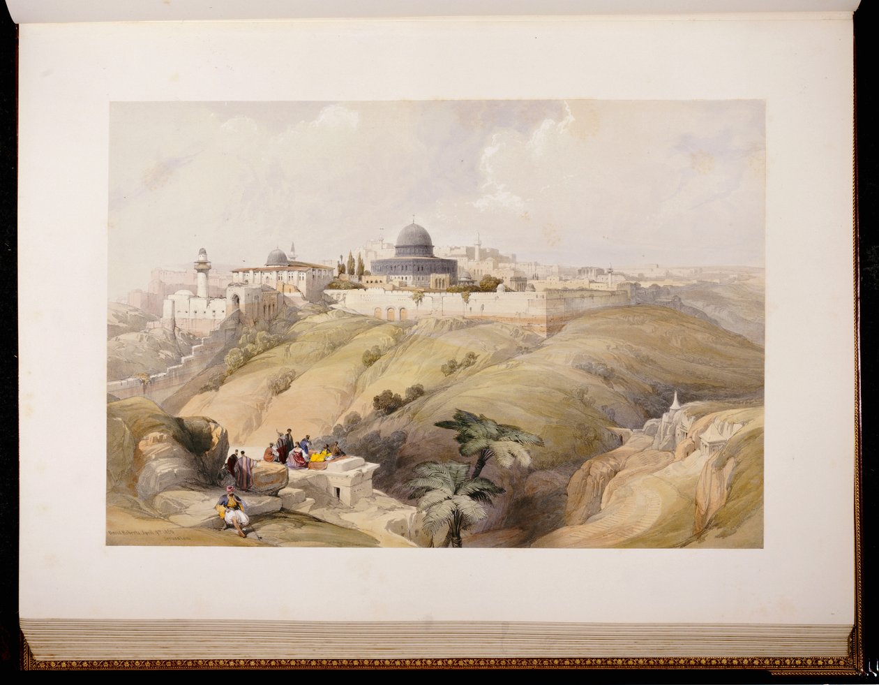 जेरूसलम, 9 अप्रैल 1839, लुई हागे, 1843 द्वारा उत्कीर्ण द्वारा डेविड रॉबर्ट्स
