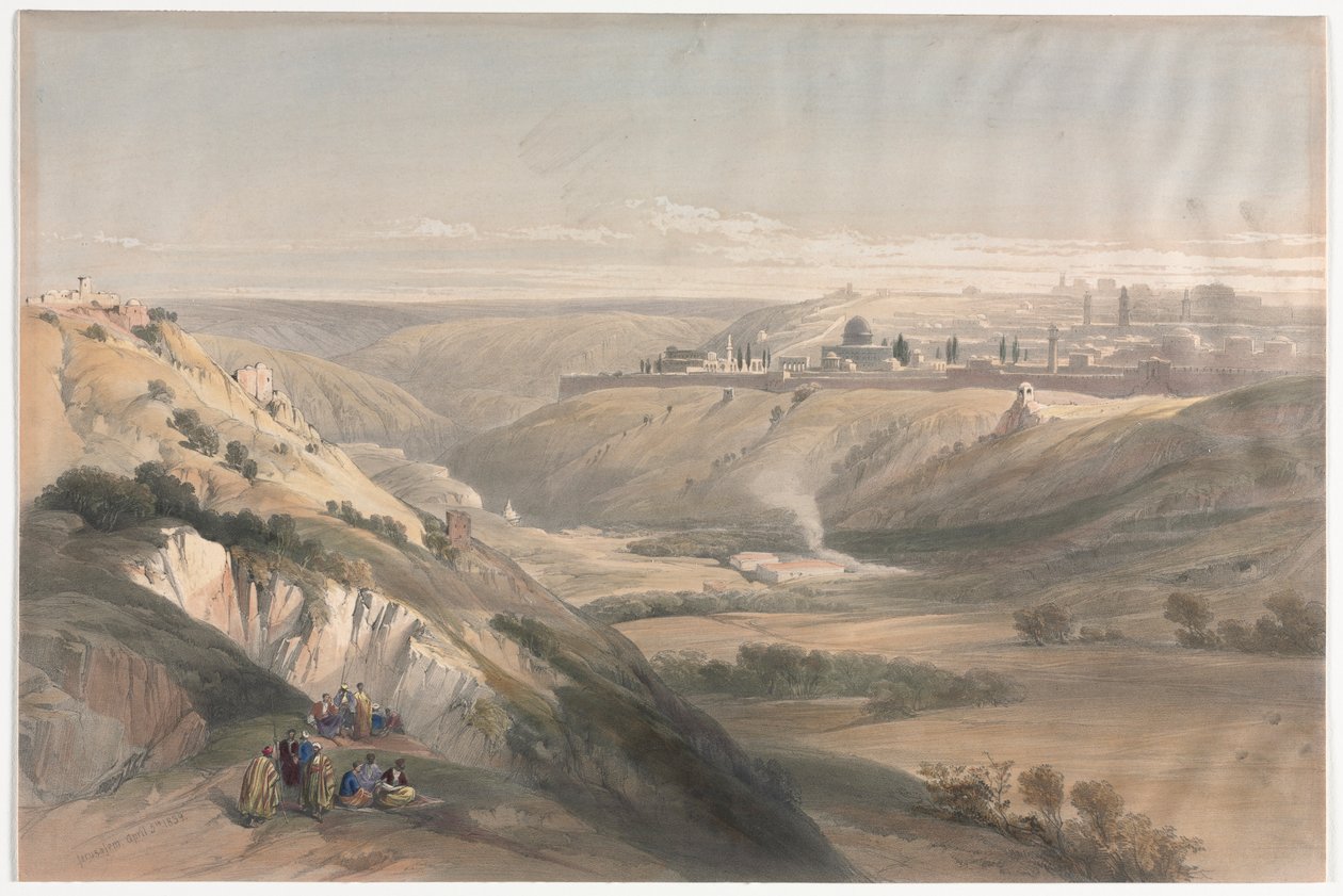 जैतून के पहाड़ से यरूशलेम, 1839। द्वारा डेविड रॉबर्ट्स