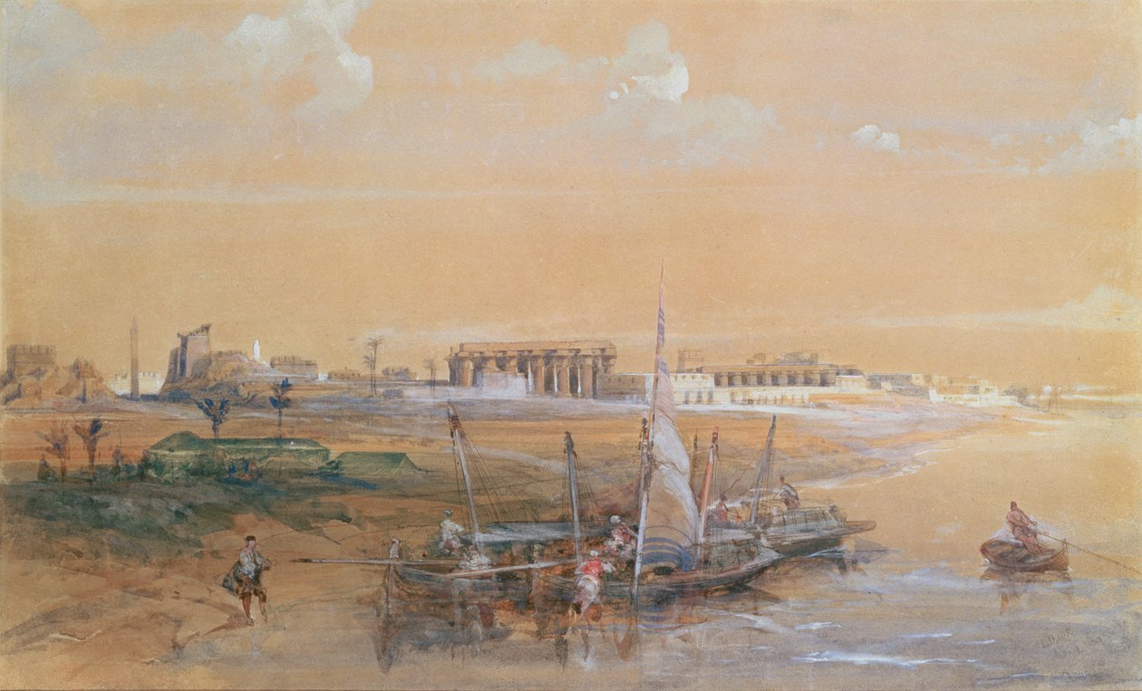 नील पर लक्सर, 1839 (wc) द्वारा डेविड रॉबर्ट्स