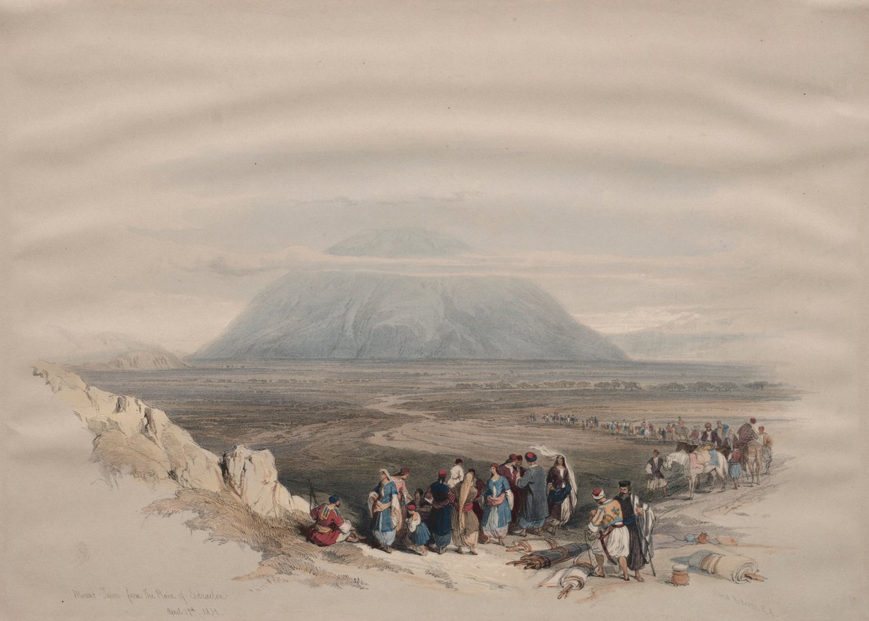 एस्डरेलन के मैदान से माउंट ताबोर, 1839। द्वारा डेविड रॉबर्ट्स