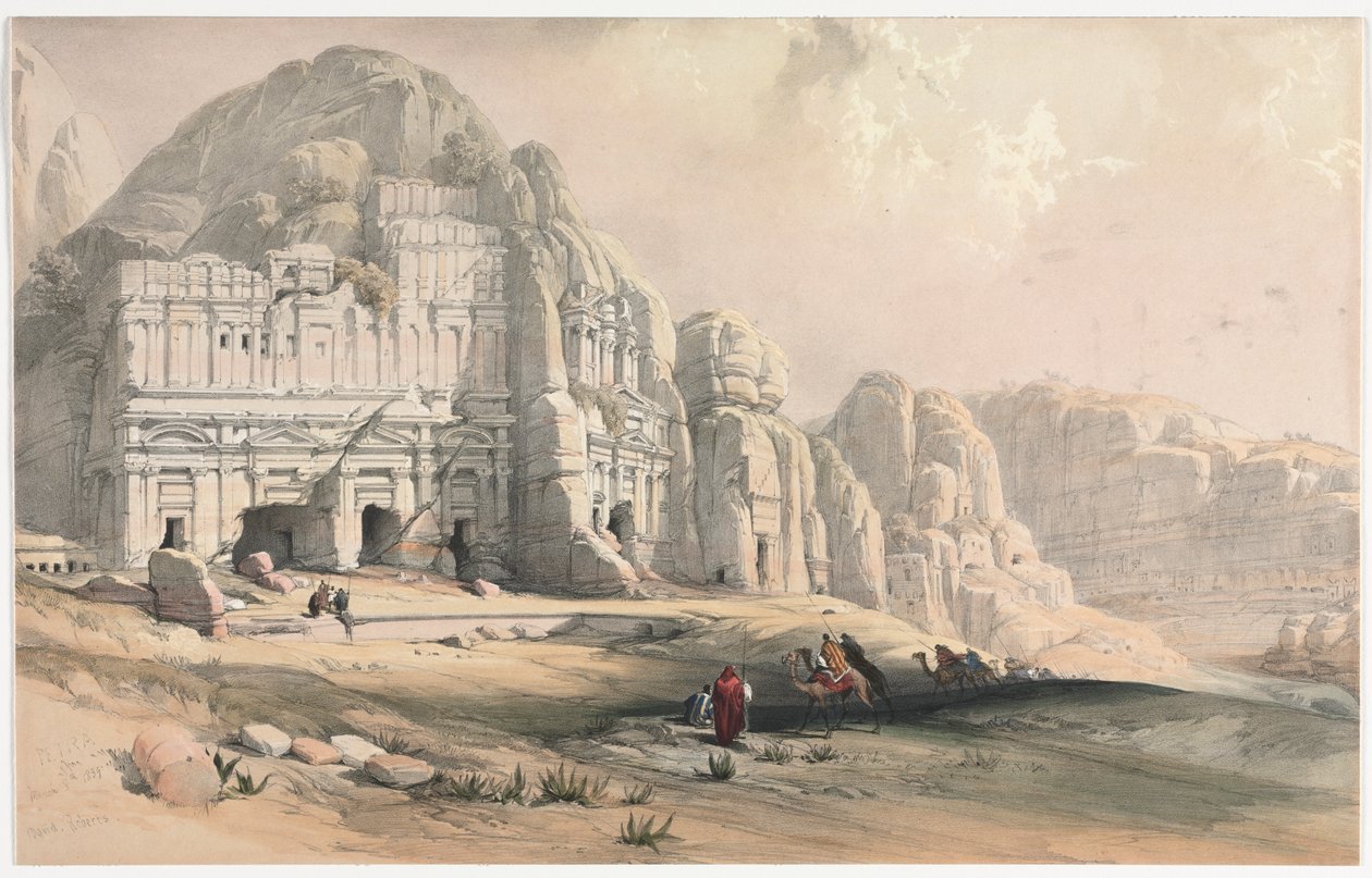 पेट्रा, घाटी का पूर्वी छोर, 1839। द्वारा डेविड रॉबर्ट्स