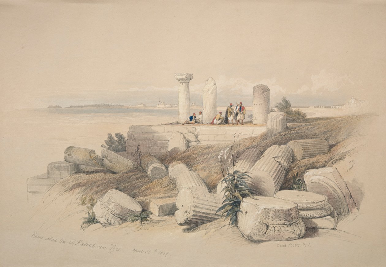 रुइंस ने ओम एल हमीद को टायर, 1839 के पास बुलाया। द्वारा डेविड रॉबर्ट्स
