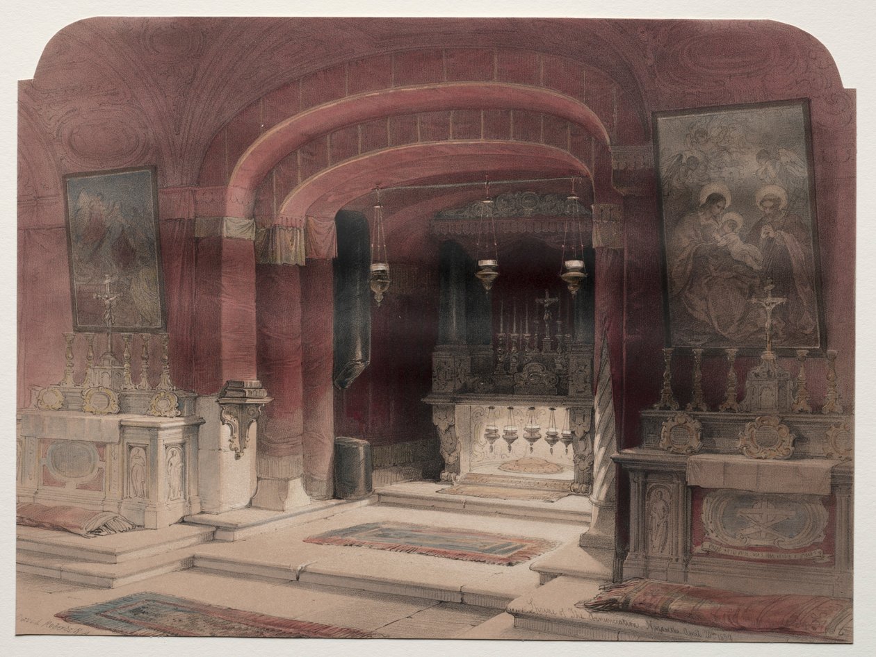 श्राइन ऑफ द एनेग्रेशन, नाज़रेथ, 1839। द्वारा डेविड रॉबर्ट्स