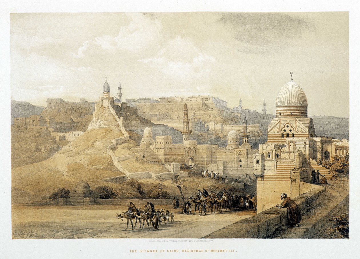 काहिरा का गढ़, "द होली लैंड", लंदन 1849 में मेहमत अली का महल। द्वारा डेविड रॉबर्ट्स