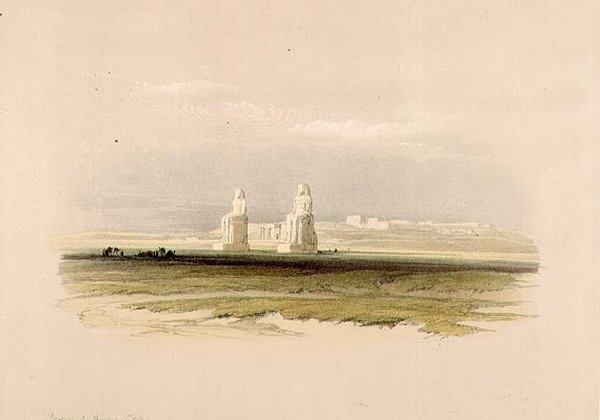 मेमन का कोलोसी, "मिस्र और नूबिया" से, खंड 1 (लिथो) द्वारा डेविड रॉबर्ट्स