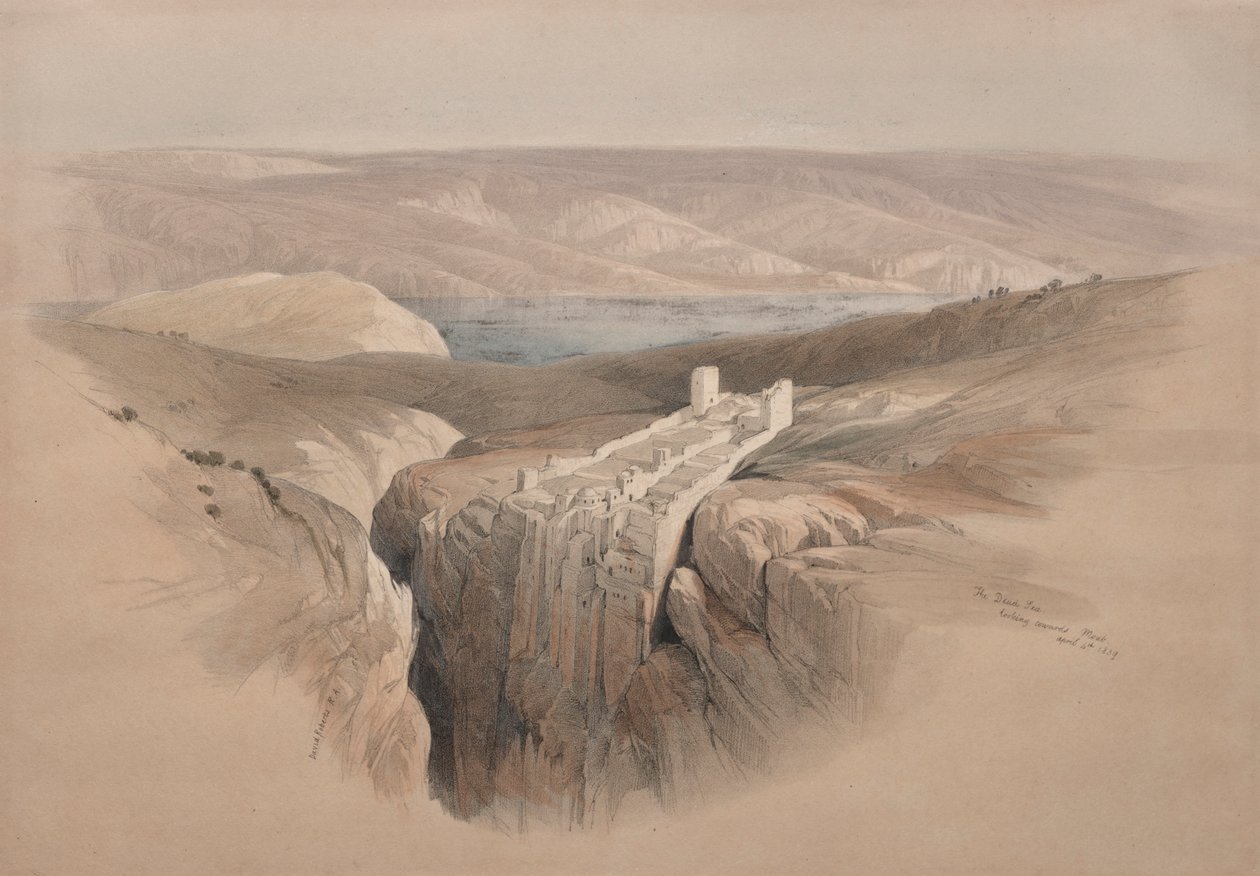 डेड सी लुकिंग टुवार्ड्स मोआब, 1839। द्वारा डेविड रॉबर्ट्स