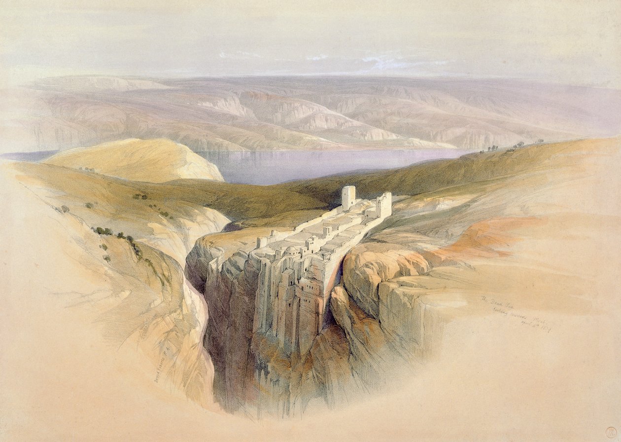 लुब हागे (1806-85) पब द्वारा उत्कीर्ण &39;द होली लैंड&39; के वॉल्यूम II से प्लेट 50, मोआब, 4 अप्रैल 1839 को देख रहे हैं। 1843 द्वारा डेविड रॉबर्ट्स