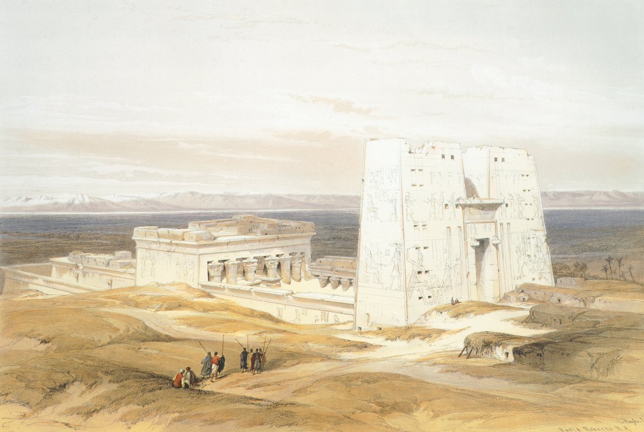 एडफू का मंदिर, डेविड रॉबर्ट्स द्वारा, उत्कीर्णन द्वारा डेविड रॉबर्ट्स