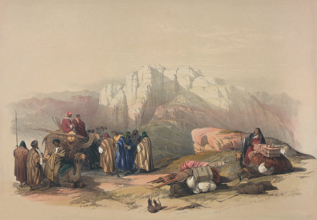 लुईस हेघे (1806-85) द्वारा उत्कीर्ण &39;द होली लैंड&39; से हारून का मकबरा द्वारा डेविड रॉबर्ट्स