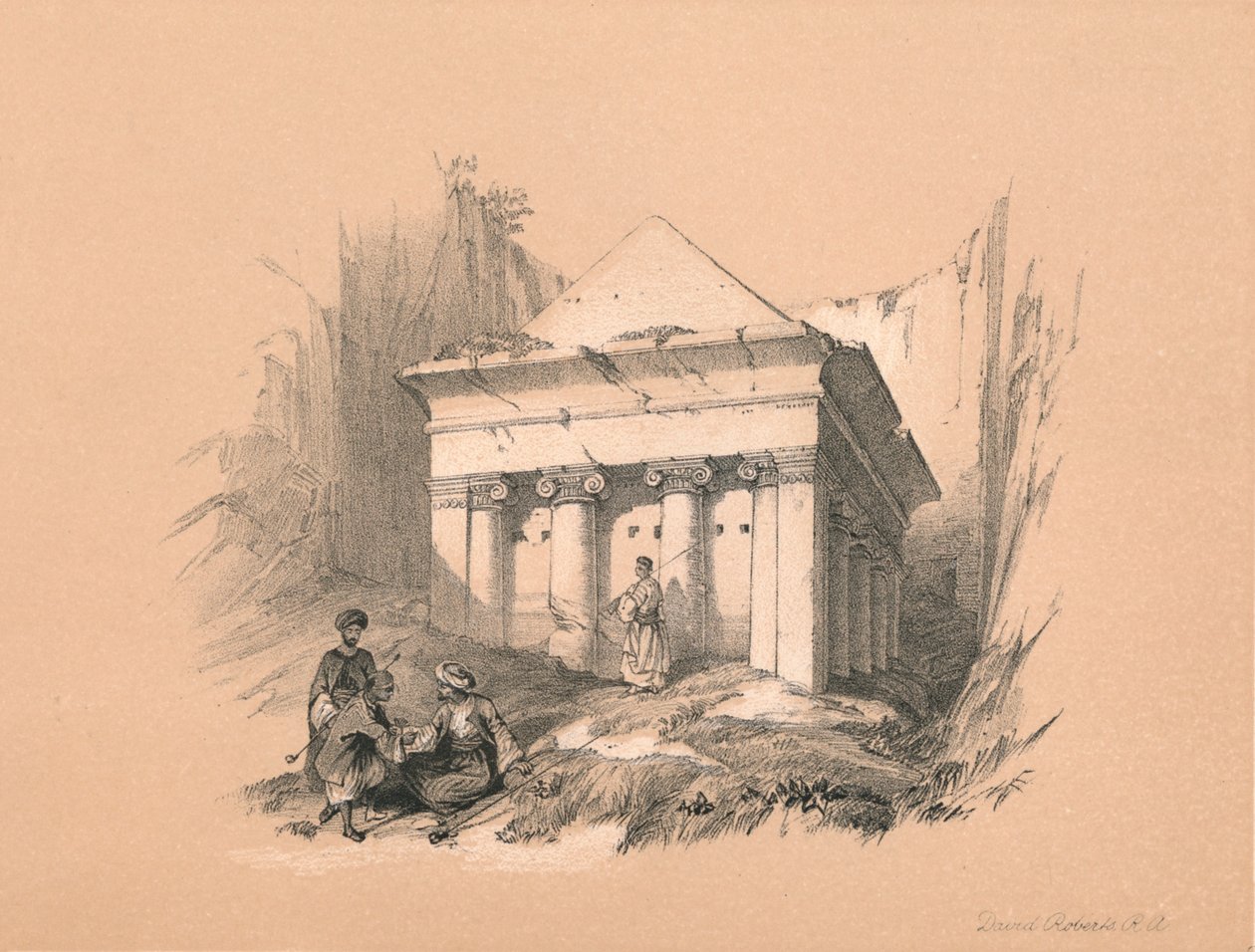 जकर्याह का मकबरा, 1855 द्वारा डेविड रॉबर्ट्स
