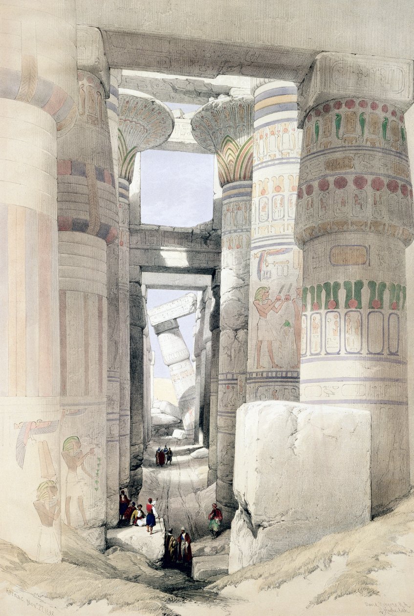 हॉल ऑफ कॉलम, कर्णक, मिस्र, c1845 के माध्यम से देखें द्वारा डेविड रॉबर्ट्स