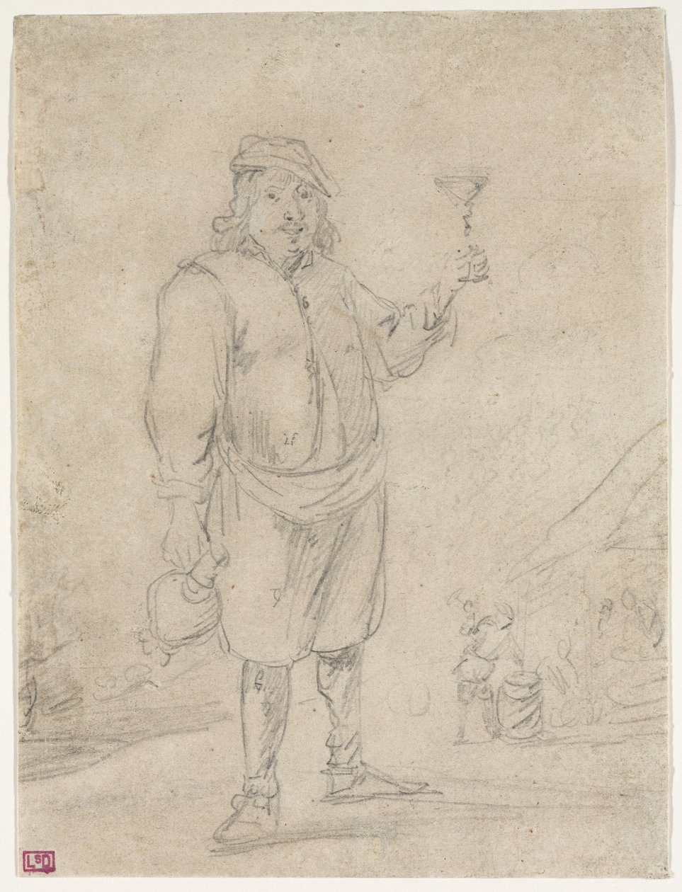 शराब का एक गिलास उठाने वाले किसान, c.1644 द्वारा डेविड टेनियर्स द यंगर