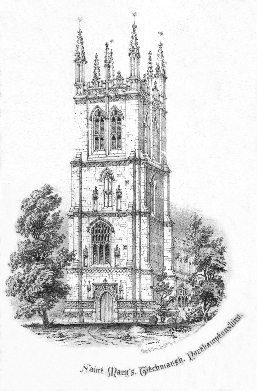 सेंट मेरीज़, टीकमर्श। नॉर्थम्पटनशायर, c1850s द्वारा दिन और बेटा